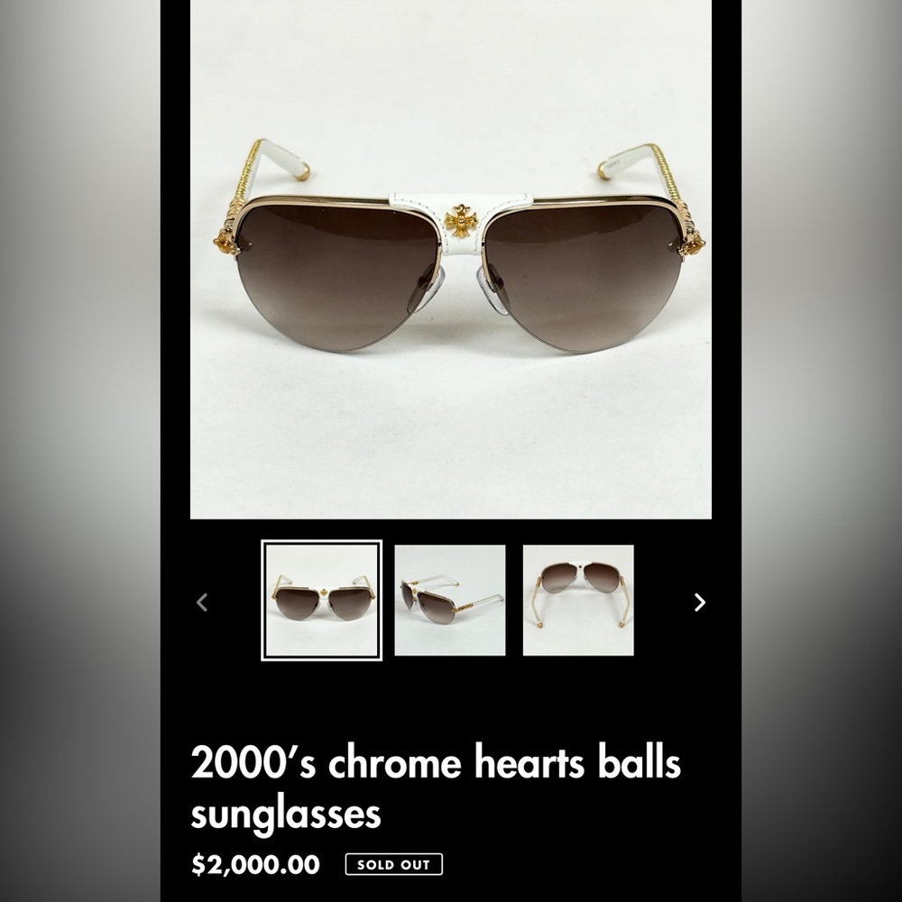 Chrome Hearts
Balls Aviator Sunglasses unisex 
2000’s chrome hearts